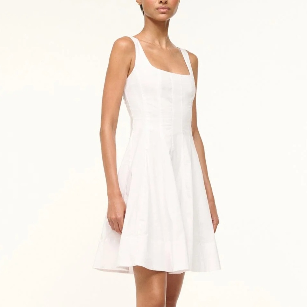 New STAUD MINI WELLS DRESS WHITE - Picture 4 of 14